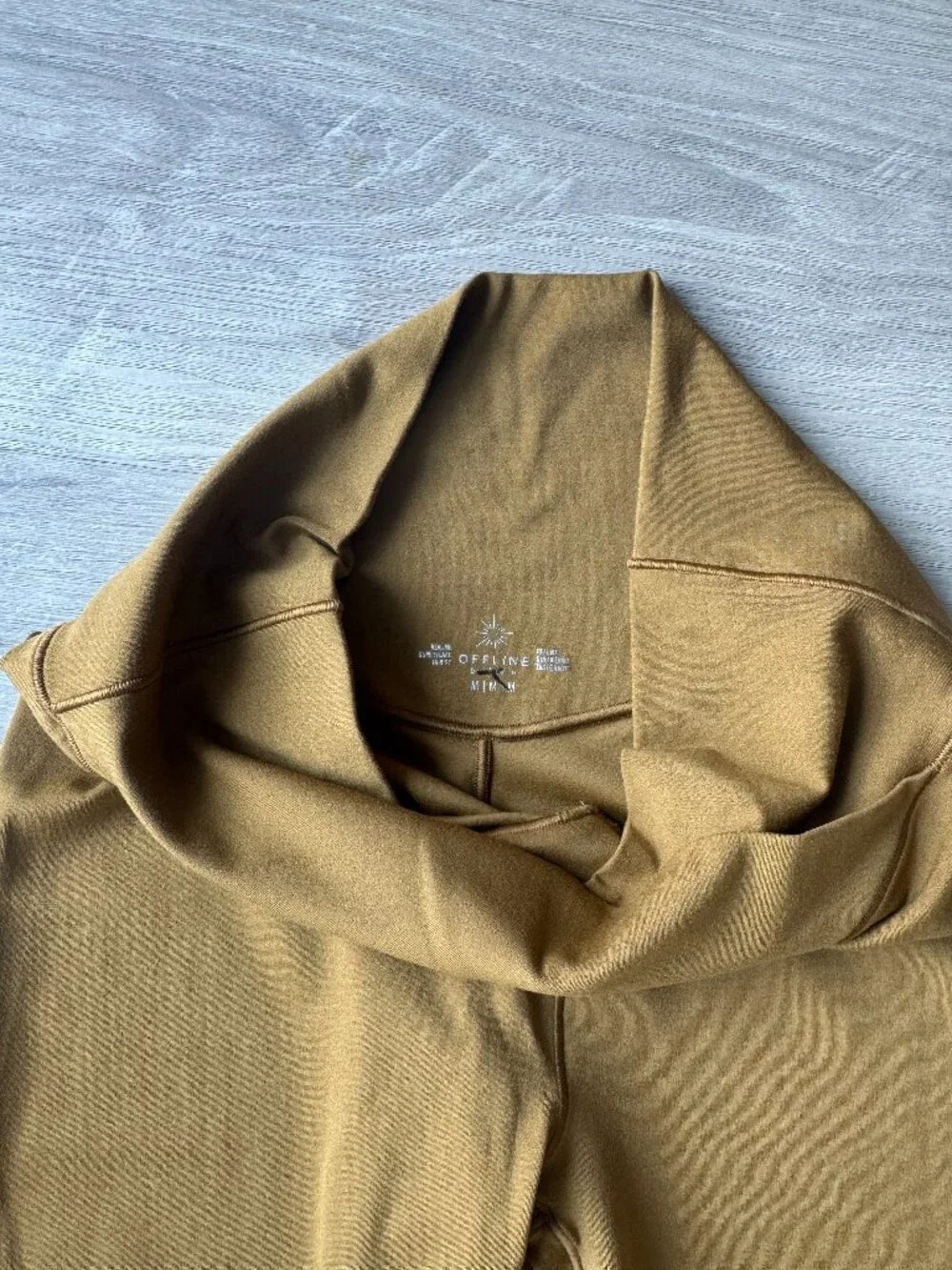 Aerie OFFLINE Flare Leggings Mustard Cedar Expedition M High Waisted Crossover Y - Picture 9 of 10